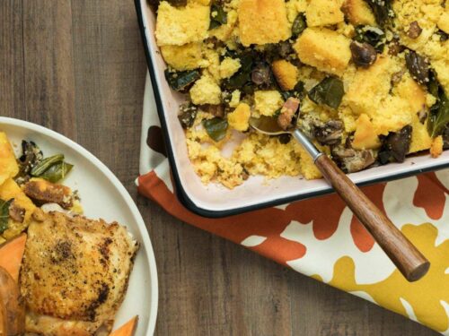 Cornbread Stuffing with Smoked Oysters